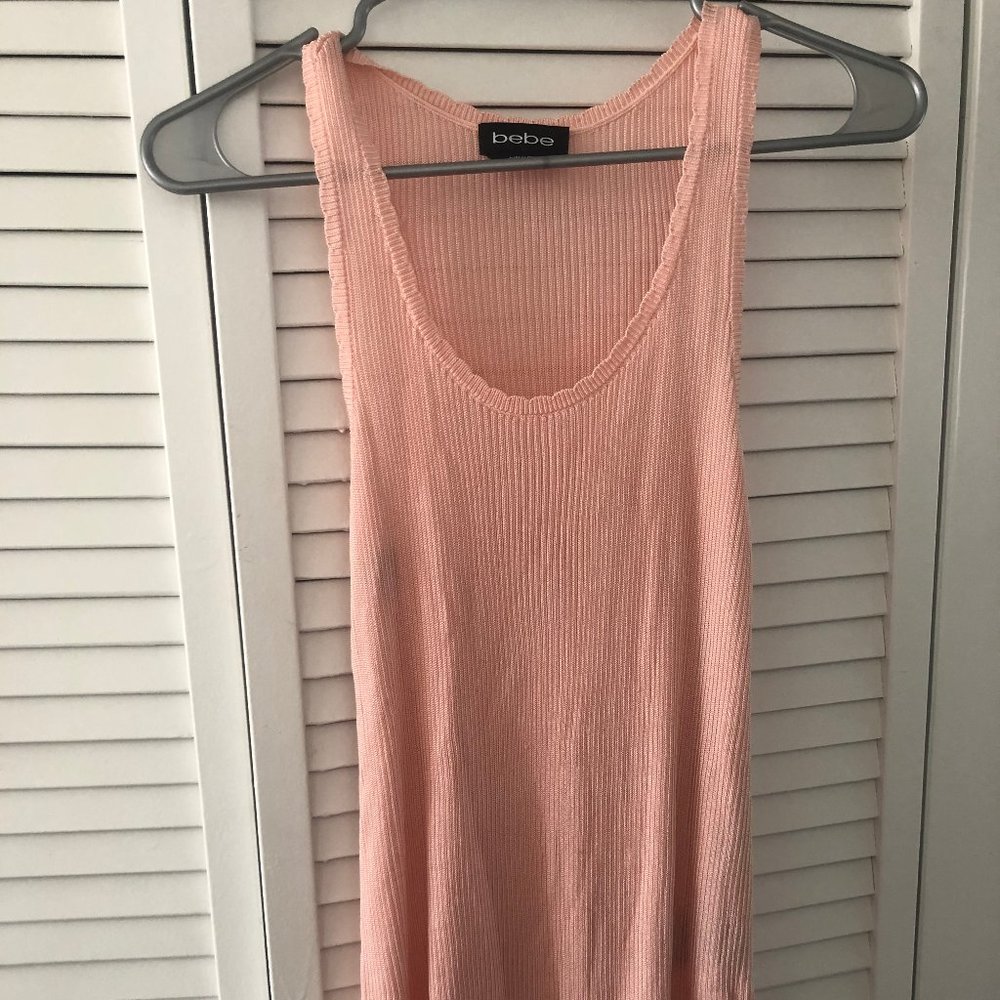 Peach Knit bebe Tank Top